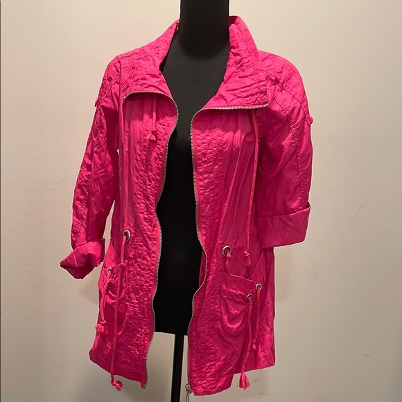 Madison Windbreaker Women Size S Pink Fuschia Lightweight Water Resistant - Picture 5 of 14
